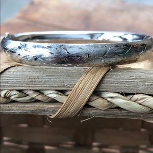 Floral etched Bangle Bracelet by Napier